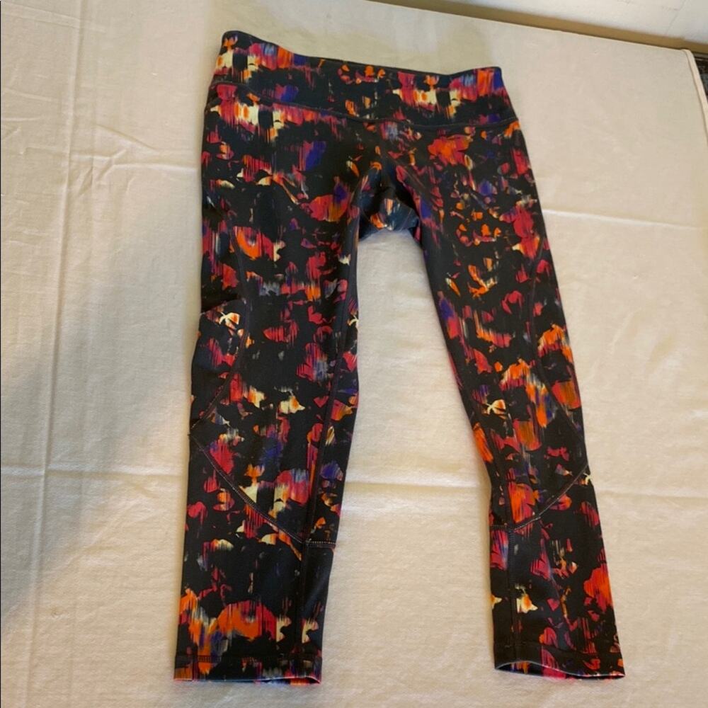 Zella Gray Orange Pink Purple Leggings Colorful Abstract Design  XS  22” Inseam
